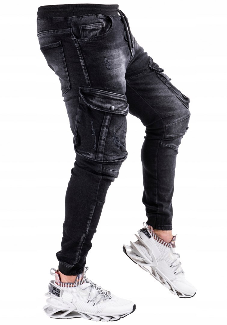 R.34 Spodnie męskie jeans JOGGERY bojówki MAISSA