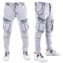 R.31 Spodnie męskie jeans bojówki łańcuch JANNIK