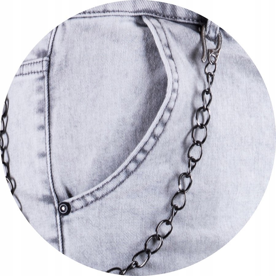 R.32 Spodnie męskie jeans bojówki łańcuch JANNIK