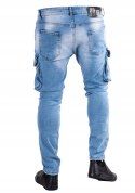R.34 Spodnie męskie jeans bojówki łańcuch WESTON