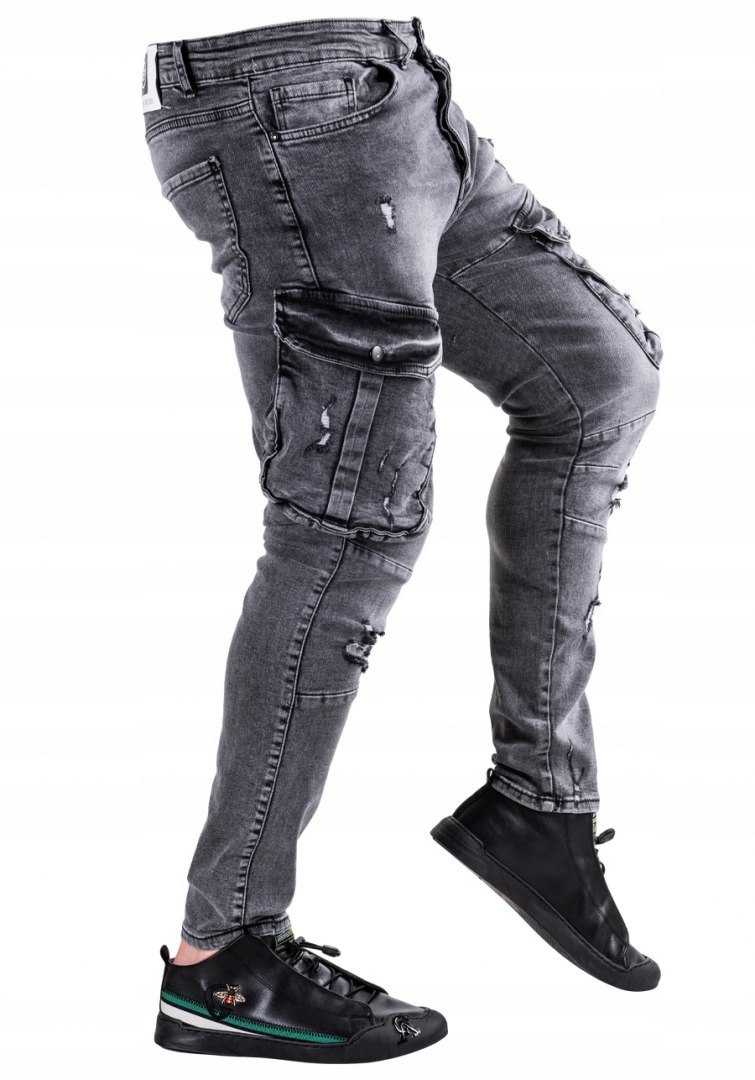 R.30 Spodnie męskie jeansowe bojówki IANIS