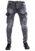 R.32 Spodnie męskie jeansowe bojówki IANIS