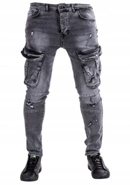 R.36 Spodnie męskie jeansowe bojówki IANIS