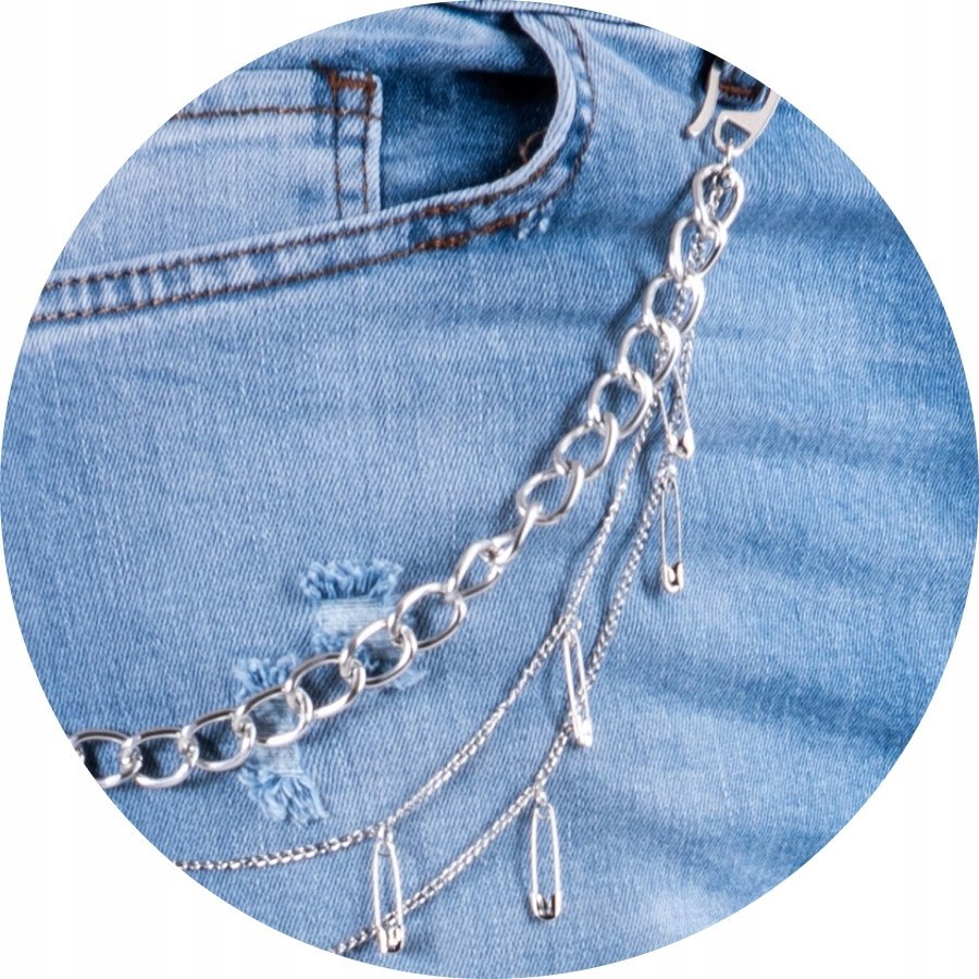 R.30 Spodnie męskie jeansowe bojówki łańcuch AMAD