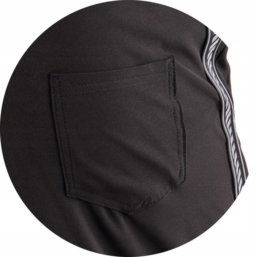 R. 3XL Czarne spodnie dresowe z lampasem ISMAEL