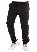R. XL Czarne spodnie dresowe z lampasem ISMAEL