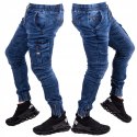 Spodnie męskie JOGGERY jeansowe slim SALS r.31