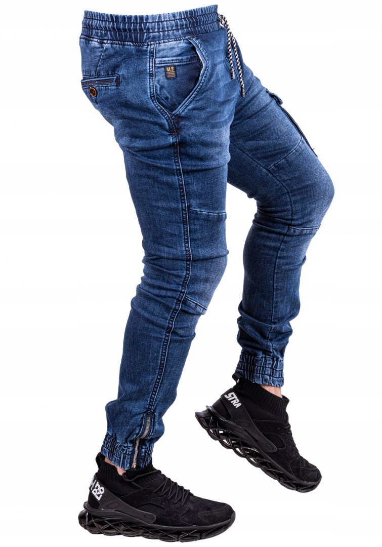 Spodnie męskie JOGGERY jeansowe slim SALS r.31