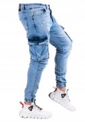 R. 36 Spodnie męskie jeansowe bojówki łańcuch AMAD