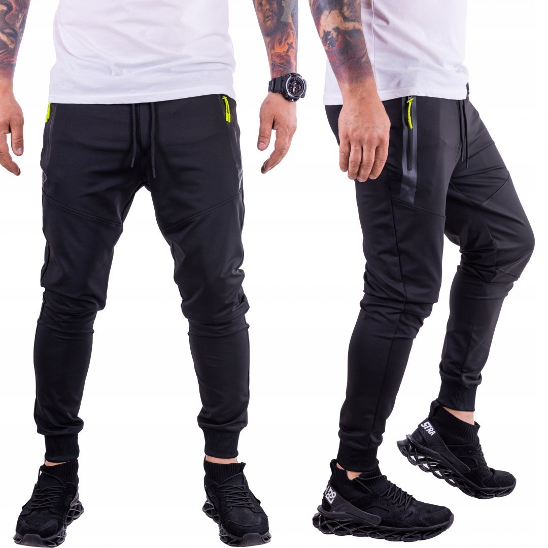 R. XL Czarne spodnie dresowe joggery CORREA