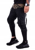 R. XL Czarne spodnie dresowe joggery baggy DIARTE