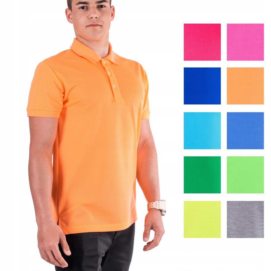 R. 3XL Koszulka polo kolor NEON pomarańczowy TEVEZ