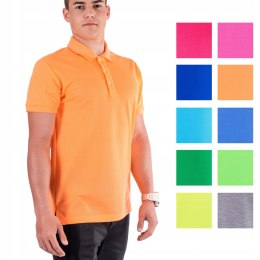 R. M Koszulka polo kolor NEON pomarańczowy TEVEZ