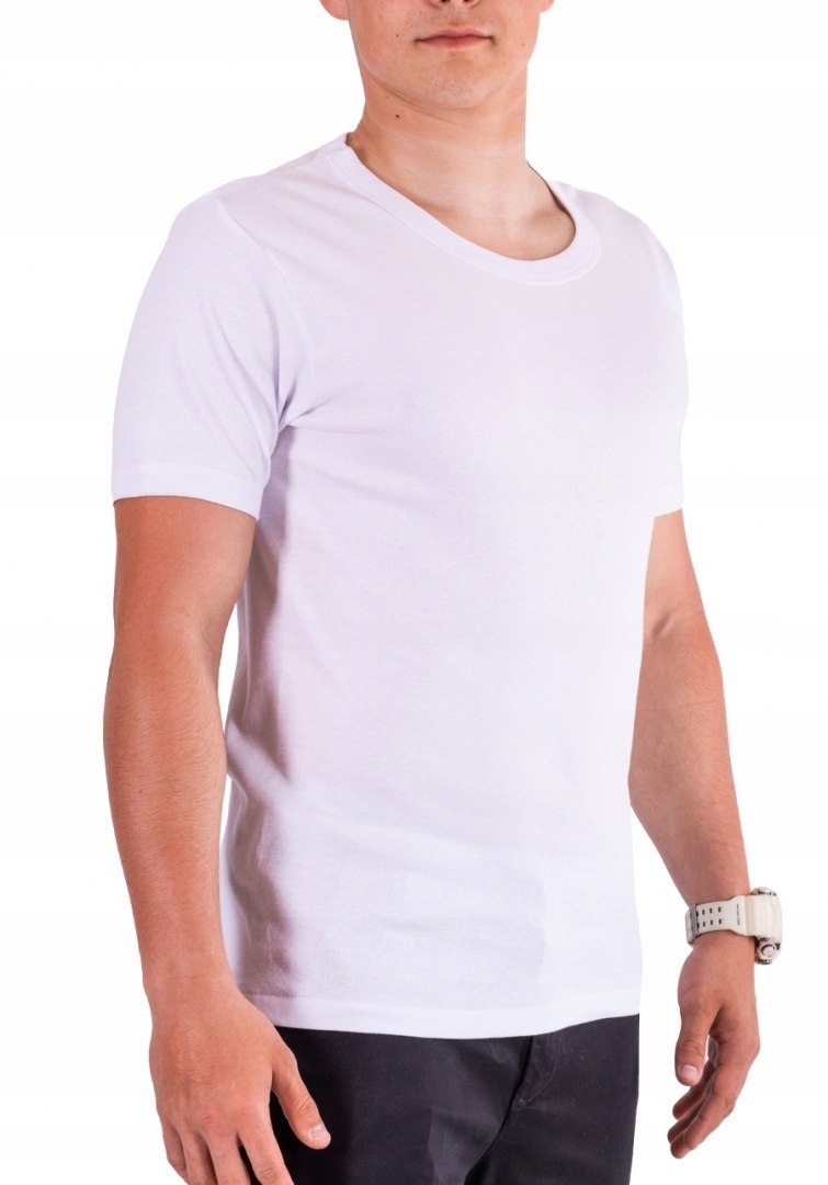 R. L T-SHIRT Koszulka biała podkoszulek PIERRE