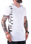 R. M T-SHIRT biały koszulka z kapturem ALMIRON