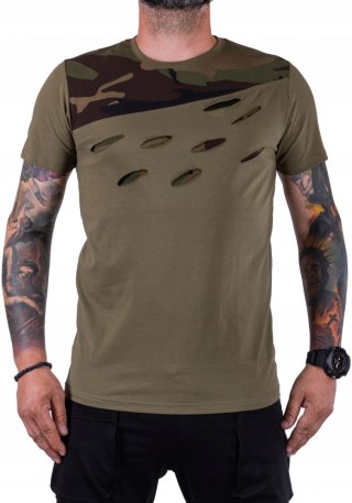 R. XXL T-SHIRT khaki koszulka wstawki moro POZZO