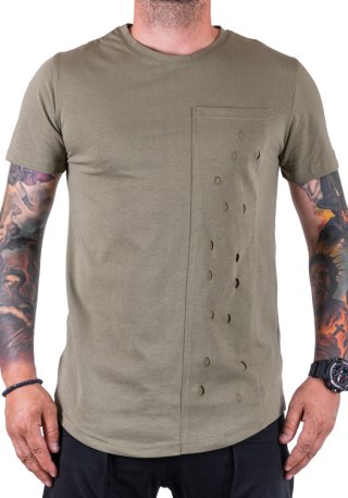 R. XXL Khaki T-SHIRT dziurkowany IKENE