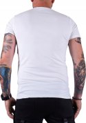 R. L T-SHIRT biała koszulka wstawki moro SEGOVIA