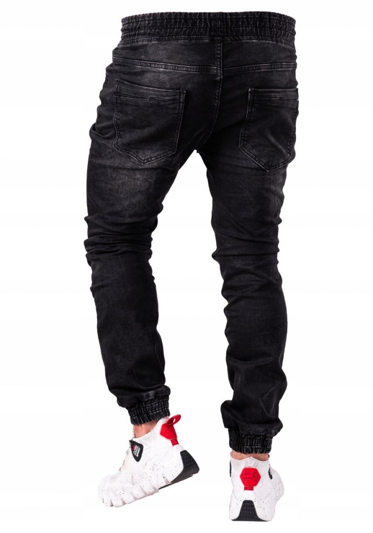 r.30 Spodnie joggery jeansowe męskie czarne ZIKO