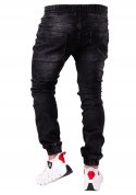 r.38 Spodnie joggery jeansowe męskie czarne ZIKO