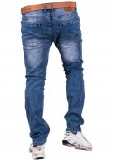 r.34 Spodnie męskie JEANSOWE klasyczne MIRUS +pasek