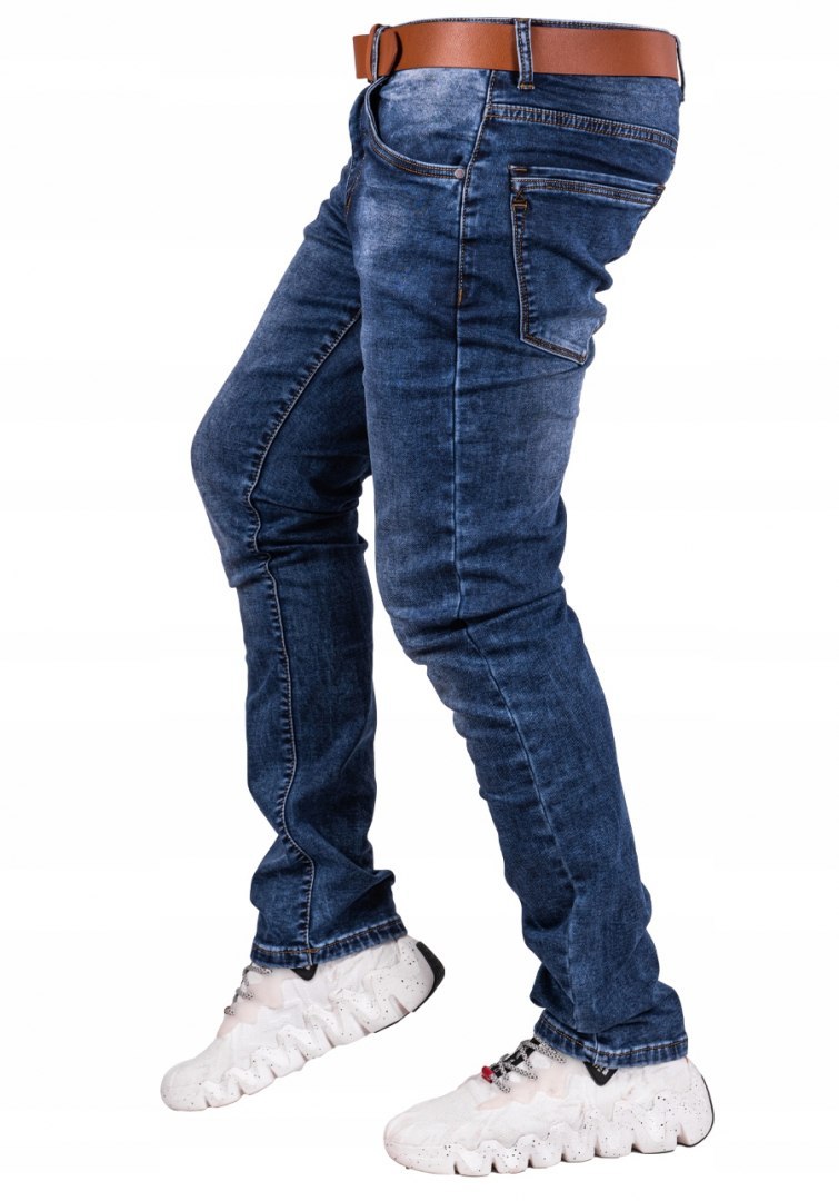 r.36 Spodnie męskie JEANSOWE proste NONUS + pasek