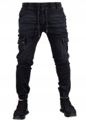 r.33 Joggery jeansowe czarne bojówki CHAKO