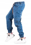 r.30 Joggery jeansowe niebieskie bojówki GENAUS