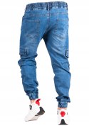 r.36 Joggery jeansowe niebieskie bojówki GENAUS