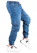 r.36 Joggery jeansowe niebieskie bojówki GENAUS