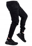 r.40 Joggery męskie spodnie czarne jeansowe DIODOR