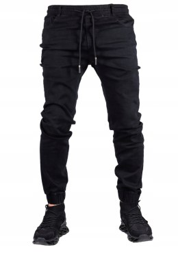 r.42 Joggery męskie spodnie czarne jeansowe DIODOR