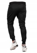 r.XXL Czarne spodnie dresowe joggery MELTON