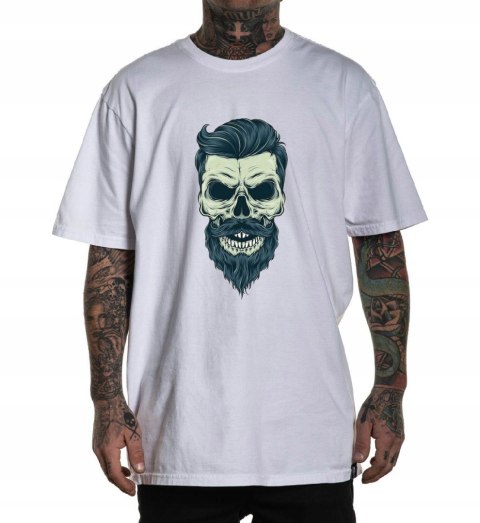 r.XL Koszulka T-SHIRT BIAŁY CZACHA BRODA BARBER