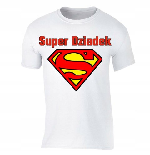 r.2XL T-SHIRT BIAŁA koszulka Super DZIADEK