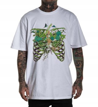 r.2XL T-SHIRT BIAŁA koszulka NATURE PLANT RIBS