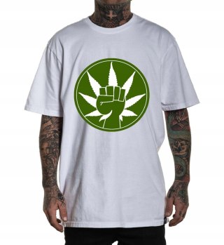 r.L T-SHIRT koszulka BIAŁA CANNABIS & HAND