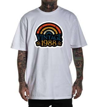 r.3XL T-SHIRT koszulka BIAŁA RAINBOW VINTAGE 1988