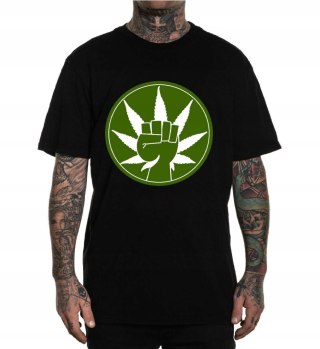 r.3XL T-SHIRT koszulka CZARNA CANNABIS & HAND