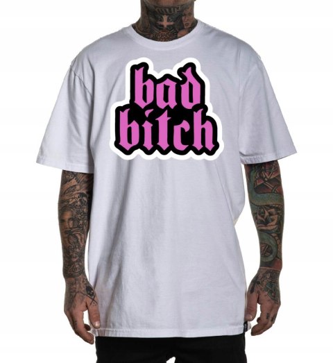 r.2XL T-SHIRT koszulka męska BIAŁA BAD B*TCH