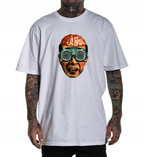 r.2XL T-SHIRT koszulka męska BIAŁA BRAIN FACE