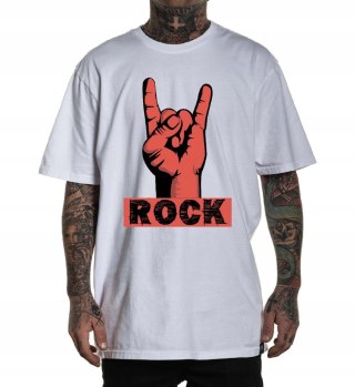 r.3XL T-SHIRT koszulka męska BIAŁA ROCKOWA ROCK