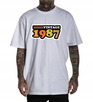 r.3XL T-SHIRT koszulka męska BIAŁA VINTAGE 1987