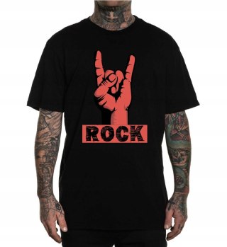 r.3XL T-SHIRT koszulka męska CZARNA ROCKOWA ROCK