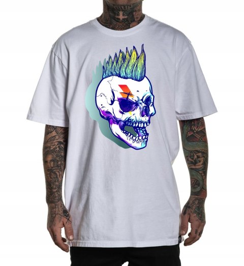 r.3XL T-SHIRT koszulka BIAŁA ROCKSTAR MOHAWK SKULL