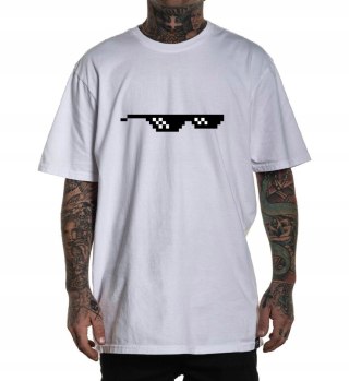 r.XXL T-SHIRT koszulka BIAŁA THUG LIFE GLASSES