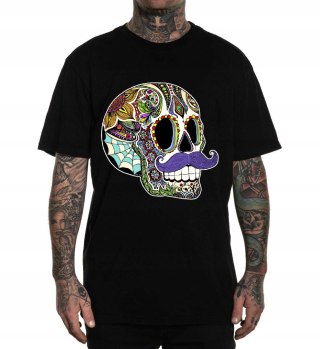 r.3XL T-SHIRT koszulka CZARNA MUSTACHE SUGAR SKULL