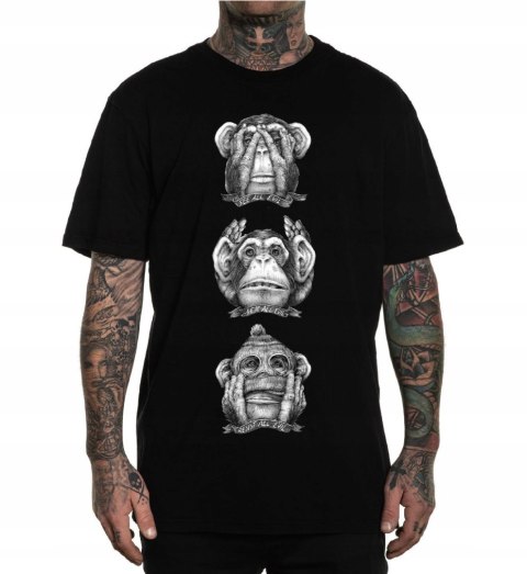 r.XXL T-SHIRT koszulka CZARNA THREE WISE MONKEYS