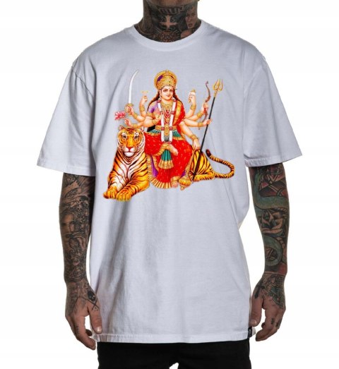 r.M T-SHIRT koszulka męska BIAŁA BOGINI DURGA