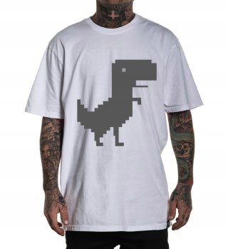 r.3XL T-SHIRT koszulka męska BIAŁA CHROME DINOZAUR